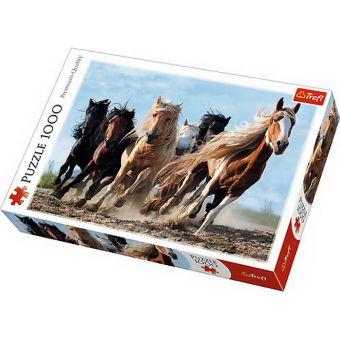 Puzzle Trefl 1000 de piese, Cai la galop Puzzle Trefl 1000 de piese, Cai la galop