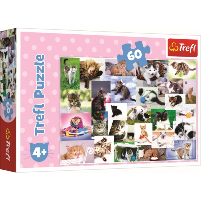 Puzzle 60 de piese - Pisici - Trefl Puzzle 60 de piese - Pisici - Trefl