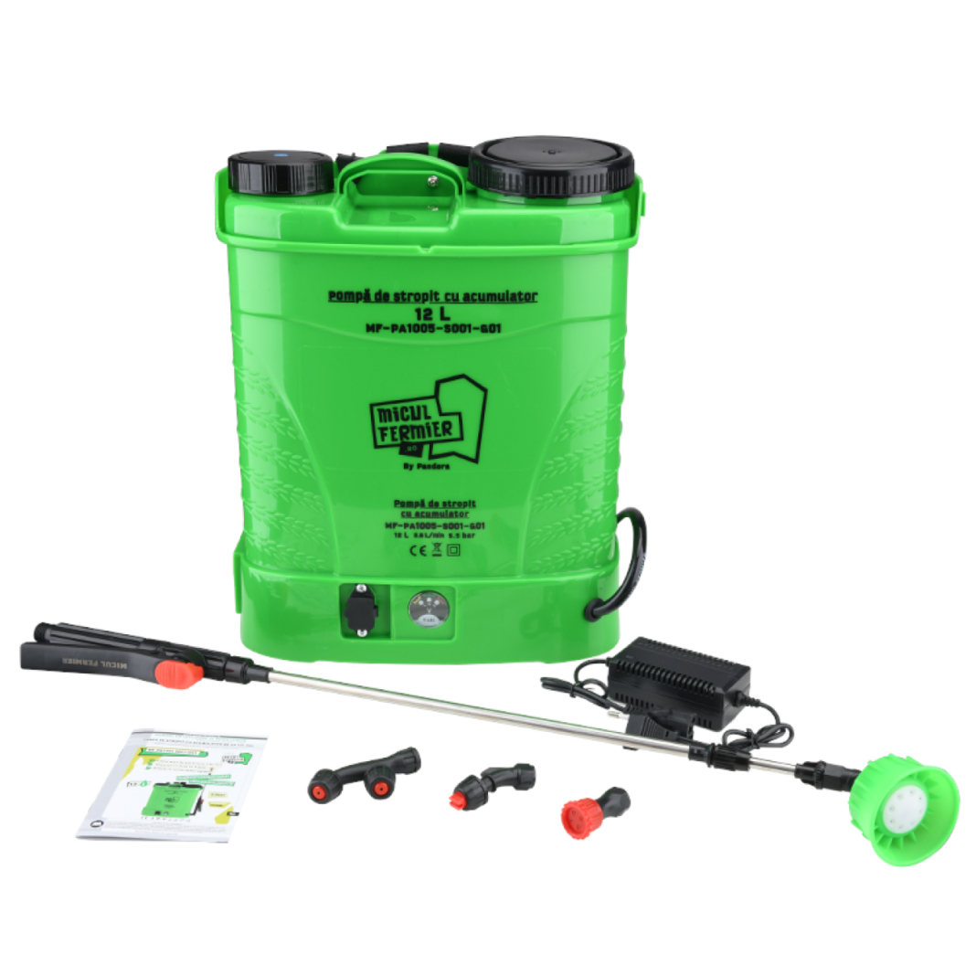 Pompa de stropit cu acumulator, Vermorel electric, 12 Litri , Micul Fermier by Pandora Pompa de stropit cu acumulator, Vermorel electric, 12 Litri , Micul Fermier by Pandora