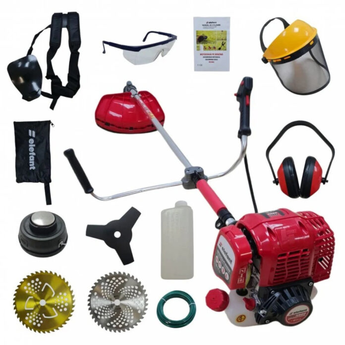 Motocoasa Elefant MC5800, benzina, motor 4T, 6.3 CP, 12000 rpm, 8 Accesorii Incluse, Model Nou Motocoasa Elefant MC5800, benzina, motor 4T, 6.3 CP, 12000 rpm, 8 Accesorii Incluse, Model Nou