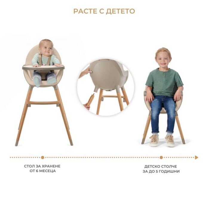 Scaun de masa 2 in 1 Kinderkraft Fini, 6 luni +, reglabil, Gri Scaun de masa 2 in 1 Kinderkraft Fini, 6 luni +, reglabil, Gri