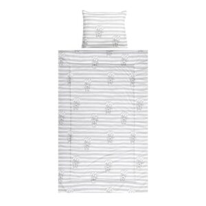 Set lenjerie pat 3 piese Lorelli Cosy Striped Grey, bumbac ranforce Set lenjerie pat 3 piese Lorelli Cosy Striped Grey, bumbac ranforce