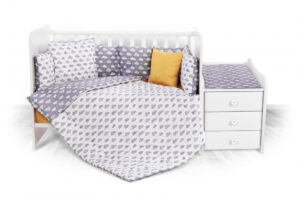 Set lenjerie pat 8 piese Lorelli Trend Clouds Grey, bumbac ranforce, Gri Set lenjerie pat 8 piese Lorelli Trend Clouds Grey, bumbac ranforce, Gri