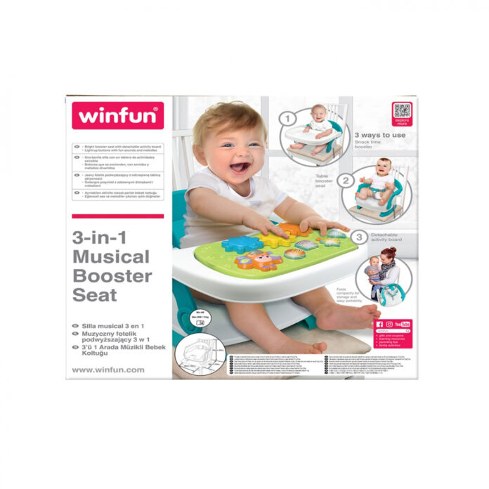 Scaun de masa 3 in 1 Winfun, portabil, 6 luni+ (Alb) Scaun de masa 3 in 1 Winfun, portabil, 6 luni+ (Alb)