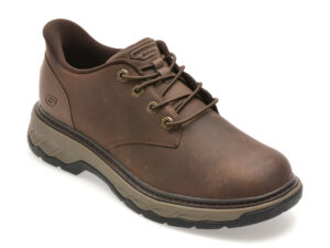 Pantofi sport SKECHERS maro, LOCKETT, din piele naturala Pantofi sport SKECHERS maro, LOCKETT, din piele naturala