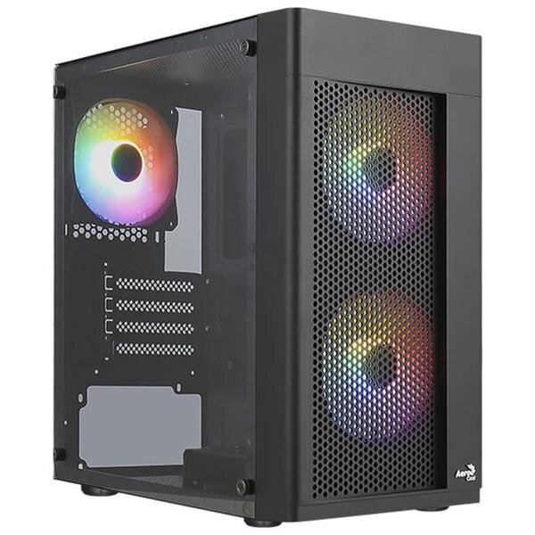 Carcasa Aerocool Beam V2 RGB, MiddleTower (Negru) Carcasa Aerocool Beam V2 RGB, MiddleTower (Negru)