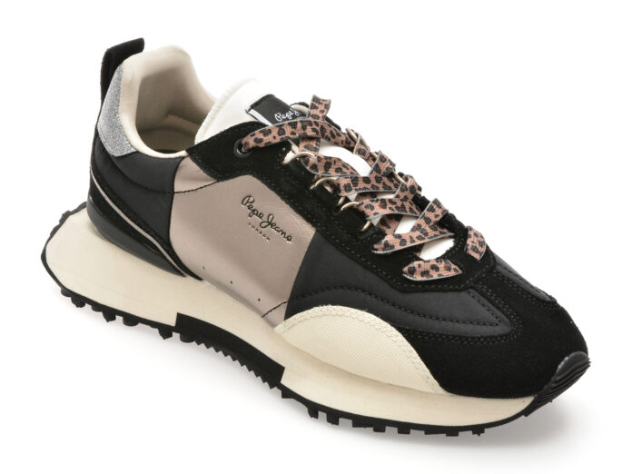 Pantofi sport PEPE JEANS negri, LS60001, din material textil Pantofi sport PEPE JEANS negri, LS60001, din material textil