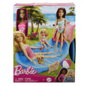Papusa Mattel Barbie blonda cu piscina Papusa Mattel Barbie blonda cu piscina