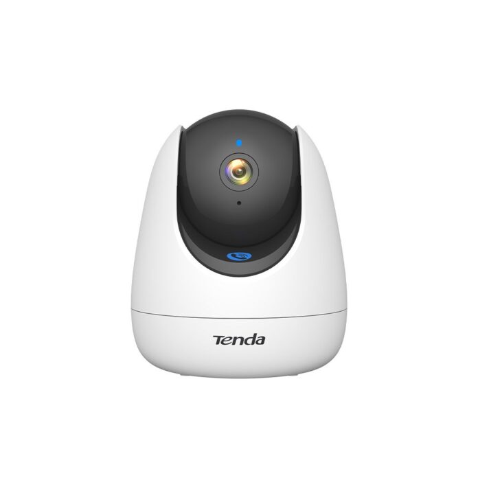 Camera supraveghere interior wireless WiFi 6  PT Tenda CP7, 5 MP, 4 mm, IR 10 m, auto-tracking, alarma, clasificare AI, microfon si difuzor, card memorie 32 Gb inclus