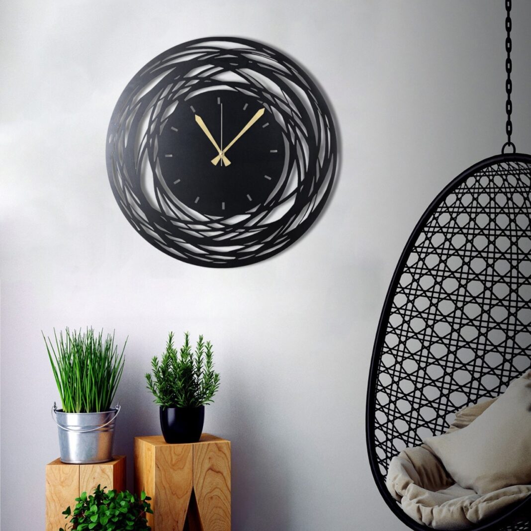 Ceas de perete decorativ din metal Watch-042 Negru 50x50x0 cm Ceas de perete decorativ din metal Watch-042 Negru 50x50x0 cm