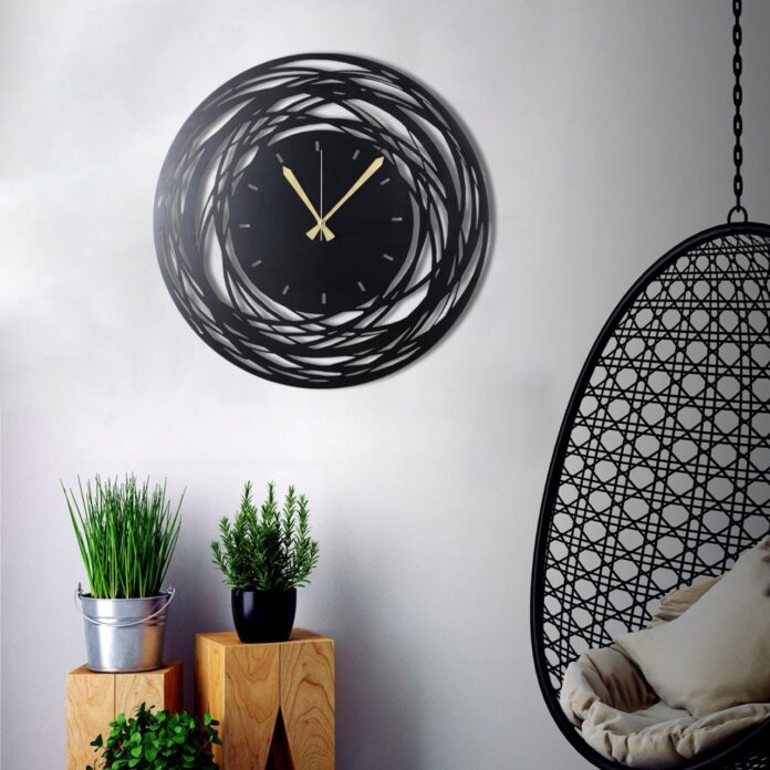 Ceas de perete decorativ din metal Watch-042 Negru 50x50x0 cm Ceas de perete decorativ din metal Watch-042 Negru 50x50x0 cm