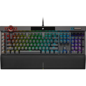 Tastatura Gaming Mecanica Corsair K100 Air Wireless RGB Cherry MX Ultra Low Profile Tactile, Bluetooth/USB, layout US, iluminare RGB (Negru) Tastatura Gaming Mecanica Corsair K100 Air Wireless RGB Cherry MX Ultra Low Profile Tactile, Bluetooth/USB, layout US, iluminare RGB (Negru)