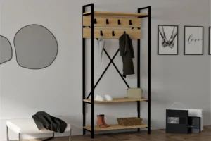 Cuier cu pantofar Alfa, Stejar, 90x180x34 cm Cuier cu pantofar Alfa, Stejar, 90x180x34 cm