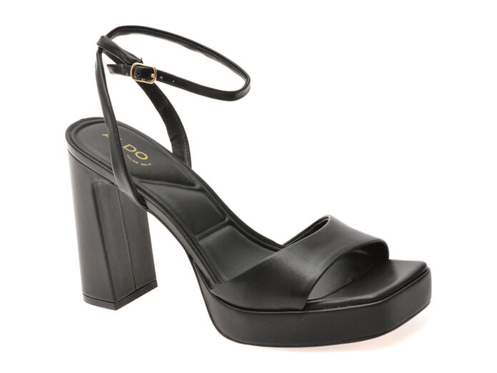 Sandale ALDO negre, LOTHON 001, din piele ecologica Sandale ALDO negre, LOTHON 001, din piele ecologica