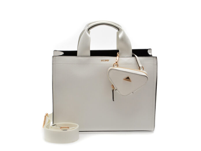 Geanta ALDO alba, MTL72BAG 100, din piele ecologica Geanta ALDO alba, MTL72BAG 100, din piele ecologica
