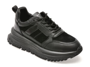 Pantofi sport EPICA negri, QS319, din piele naturala Pantofi sport EPICA negri, QS319, din piele naturala