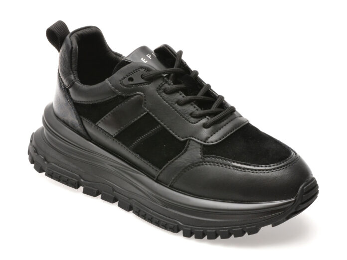 Pantofi sport EPICA negri, QS319, din piele naturala Pantofi sport EPICA negri, QS319, din piele naturala