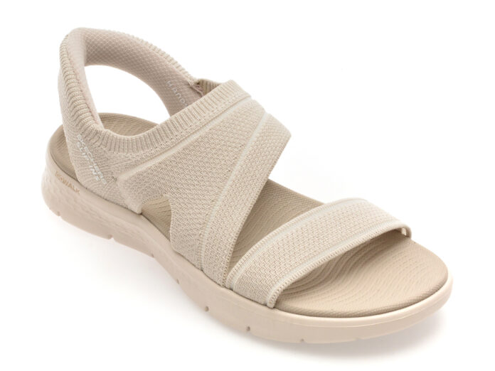 Sandale SKECHERS bej, GO WALK FLEX, din material textil Sandale SKECHERS bej, GO WALK FLEX, din material textil