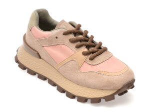 Pantofi sport EPICA roz, 2080, din material textil si piele naturala Pantofi sport EPICA roz, 2080, din material textil si piele naturala