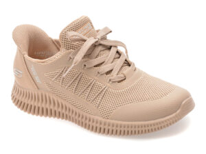 Pantofi sport SKECHERS nude, BOBS GEO LITE, din material textil Pantofi sport SKECHERS nude, BOBS GEO LITE, din material textil