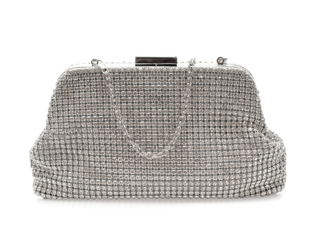 Geanta plic EPICA argintie, 8004, din material textil Geanta plic EPICA argintie, 8004, din material textil