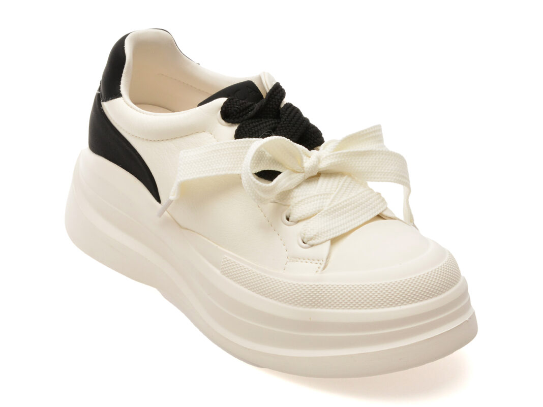 Pantofi sport EPICA alb-negru, C1925, din piele naturala Pantofi sport EPICA alb-negru, C1925, din piele naturala