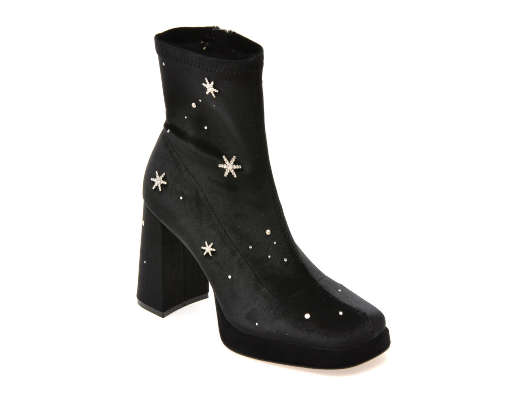 Botine ALDO negre, STARRIE 001, din material textil Botine ALDO negre, STARRIE 001, din material textil