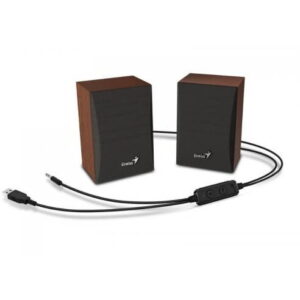 Boxe GENIUS 2.0, RMS: 36W 2 x 18W, amplificare integrata (Negru/Maro) Boxe GENIUS 2.0, RMS: 36W 2 x 18W, amplificare integrata (Negru/Maro)