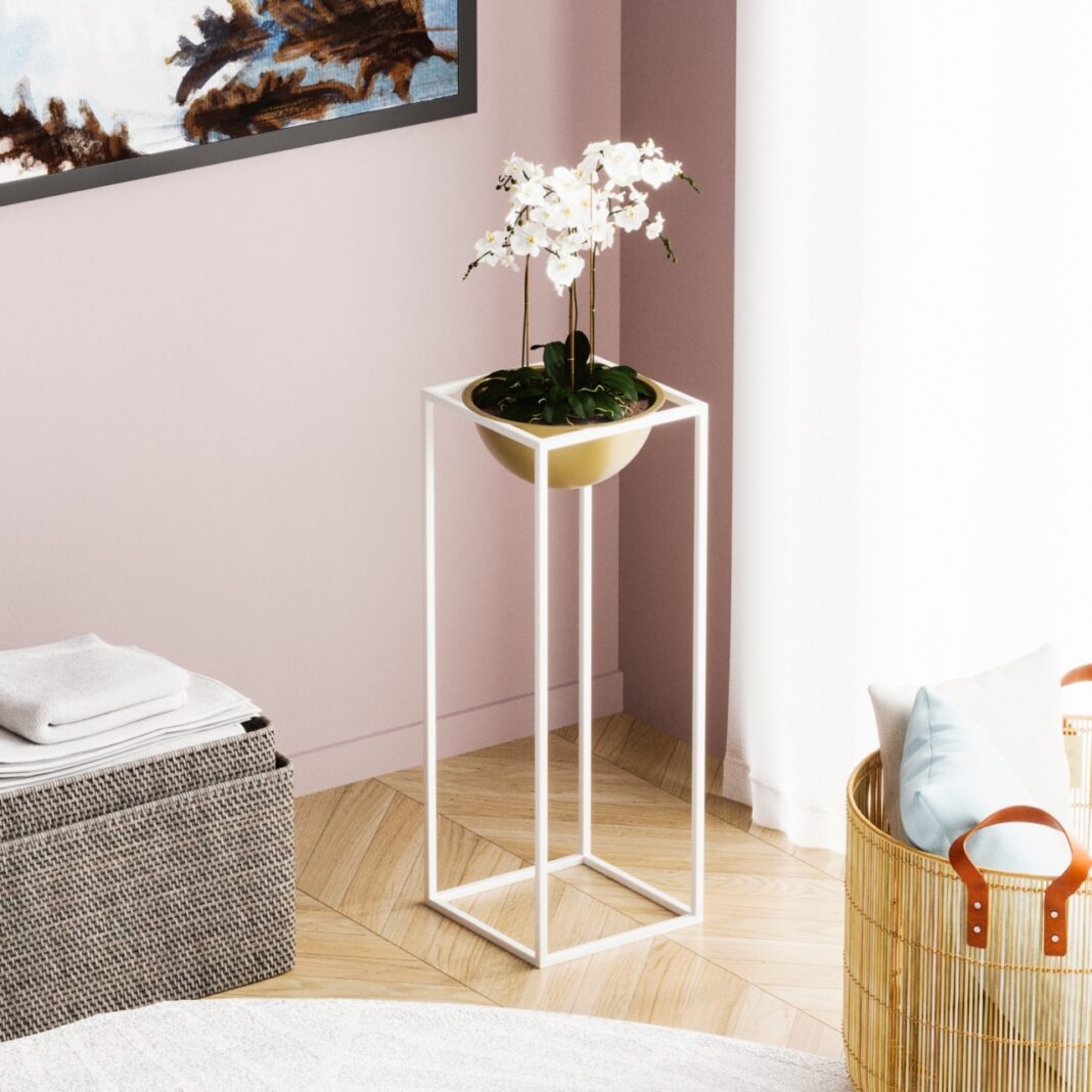 Ghiveci decorativ GED021C Auriu 22x60x22 cm Ghiveci decorativ GED021C Auriu 22x60x22 cm