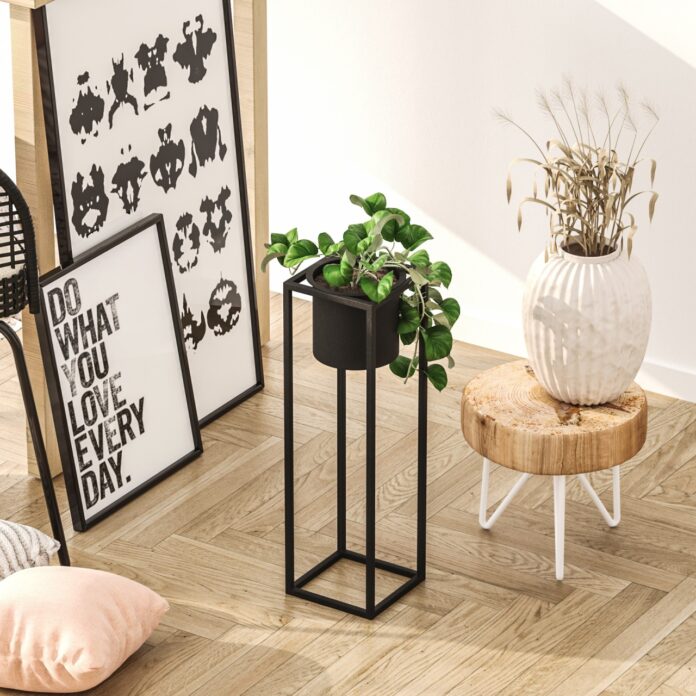 Ghiveci decorativ GED023 Negru 15x50x15 cm Ghiveci decorativ GED023 Negru 15x50x15 cm