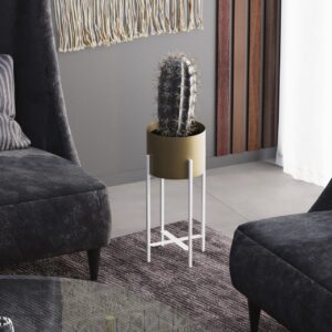 Ghiveci decorativ GED026C Auriu 23x48x23 cm Ghiveci decorativ GED026C Auriu 23x48x23 cm