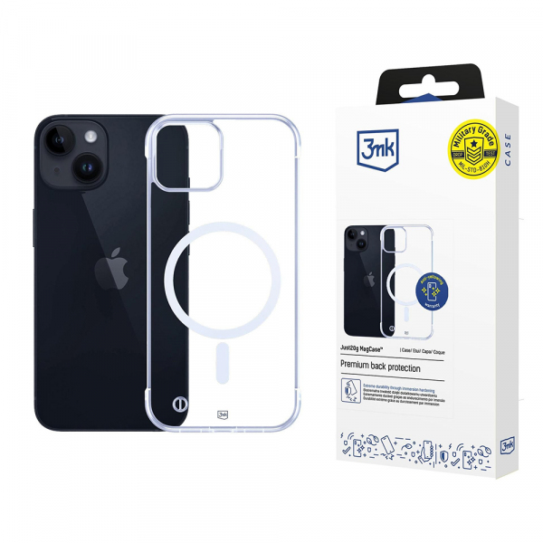 Husa MagSafe pentru Apple iPhone 14, 3MK, Just20g, Transparenta Husa MagSafe pentru Apple iPhone 14, 3MK, Just20g, Transparenta
