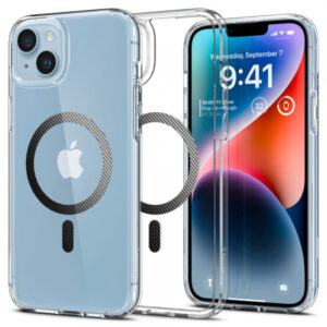Husa MagSafe pentru Apple iPhone 14 Plus, Spigen, Ultra Hybrid Carbon, Transparenta Husa MagSafe pentru Apple iPhone 14 Plus, Spigen, Ultra Hybrid Carbon, Transparenta