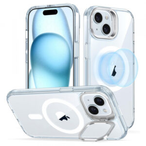 Husa MagSafe pentru Apple iPhone 15 Plus, ESR, Classic Hybrid Kickstand, Albastra Transparenta Husa MagSafe pentru Apple iPhone 15 Plus, ESR, Classic Hybrid Kickstand, Albastra Transparenta