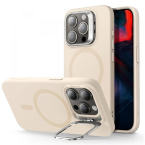 Husa MagSafe pentru Apple iPhone 15 Pro, ESR, Cloud Soft Kickstand, Crem Husa MagSafe pentru Apple iPhone 15 Pro, ESR, Cloud Soft Kickstand, Crem