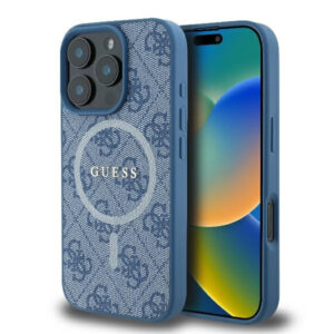 Husa Protectie Spate Guess GUHMP16LG4GFRK PU Leather 4G Colored Ring MagSafe pentru Apple iPhone 16 Pro (Negru) Husa Protectie Spate Guess GUHMP16LG4GFRK PU Leather 4G Colored Ring MagSafe pentru Apple iPhone 16 Pro (Negru)