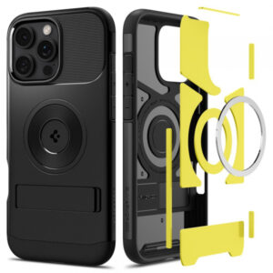 Husa MagSafe pentru Apple iPhone 16, Spigen, Slim Armor, Neagra Husa MagSafe pentru Apple iPhone 16, Spigen, Slim Armor, Neagra