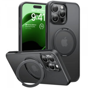 Husa MagSafe pentru Apple iPhone 16, Torras, Ostand Pro, Neagra Husa MagSafe pentru Apple iPhone 16, Torras, Ostand Pro, Neagra