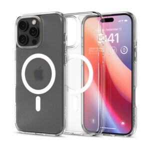 Husa MagSafe pentru Apple iPhone 16 Pro, Spigen, Ultra Hybrid, Transparenta Satinata Husa MagSafe pentru Apple iPhone 16 Pro, Spigen, Ultra Hybrid, Transparenta Satinata