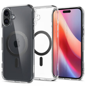 Husa MagSafe pentru Apple iPhone 16, Spigen, Ultra Hybrid Carbon, Transparenta Husa MagSafe pentru Apple iPhone 16, Spigen, Ultra Hybrid Carbon, Transparenta