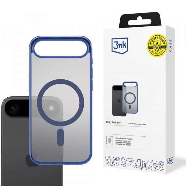 Husa MagSafe pentru Apple iPhone 17 Air, 3MK, Frosty MagCase, Bleu Husa MagSafe pentru Apple iPhone 17 Air, 3MK, Frosty MagCase, Bleu