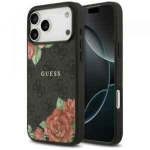 Husa MagSafe pentru Apple iPhone 17 Pro, Guess, 4G Flowers Print, Neagra Husa MagSafe pentru Apple iPhone 17 Pro, Guess, 4G Flowers Print, Neagra