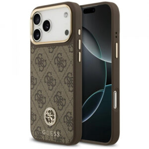 Husa MagSafe pentru Apple iPhone 17 Pro, Guess, 4G Strass Logo, Maro Husa MagSafe pentru Apple iPhone 17 Pro, Guess, 4G Strass Logo, Maro