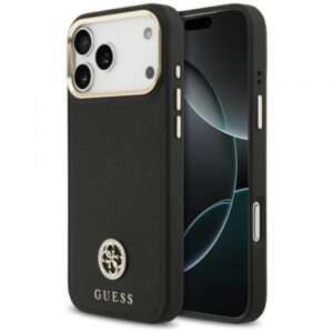 Husa MagSafe pentru Apple iPhone 17 Pro, Guess, Grained Strass Logo, Neagra Husa MagSafe pentru Apple iPhone 17 Pro, Guess, Grained Strass Logo, Neagra