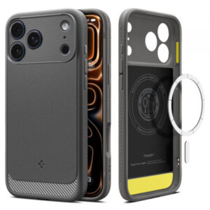Husa MagSafe pentru Apple iPhone 17 Pro, Spigen, Rugged Armor, Gri Husa MagSafe pentru Apple iPhone 17 Pro, Spigen, Rugged Armor, Gri