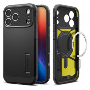 Husa MagSafe pentru Apple iPhone 17 Pro Max, Spigen, Tough Armor T, Neagra Husa MagSafe pentru Apple iPhone 17 Pro Max, Spigen, Tough Armor T, Neagra