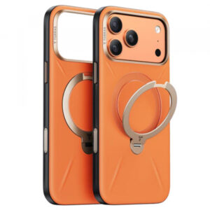 Husa MagSafe pentru Apple iPhone 17 Pro, Torras, QPRO Leather, Portocalie Husa MagSafe pentru Apple iPhone 17 Pro, Torras, QPRO Leather, Portocalie