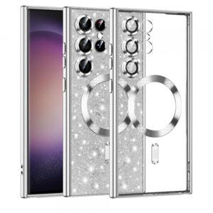 Husa MagSafe pentru Samsung Galaxy S23 Ultra S918, Techsuit, Luxury Glitter, Argintie Husa MagSafe pentru Samsung Galaxy S23 Ultra S918, Techsuit, Luxury Glitter, Argintie