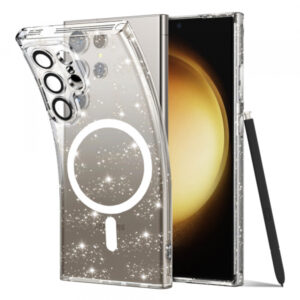 Husa MagSafe pentru Samsung Galaxy S23 Ultra S918, Techsuit, SparkleSkin, Transparenta Husa MagSafe pentru Samsung Galaxy S23 Ultra S918, Techsuit, SparkleSkin, Transparenta