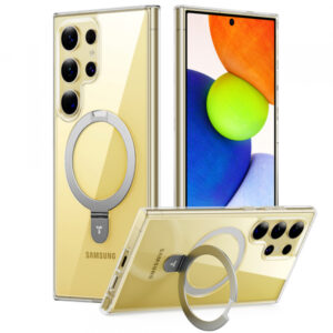 Husa MagSafe pentru Samsung Galaxy S24 Ultra S928, Torras, Ostand, Transparenta Husa MagSafe pentru Samsung Galaxy S24 Ultra S928, Torras, Ostand, Transparenta
